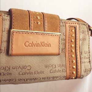 FREE Shipping- Rare Vintage Calvin Klein Small Studded Leather Purse - Y2K